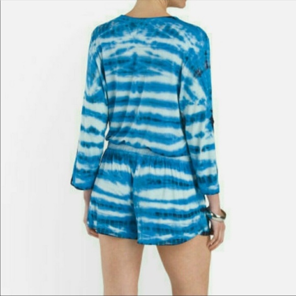 You Fabulous and Broke Blue TieDye Romper - Picture 3 of 8